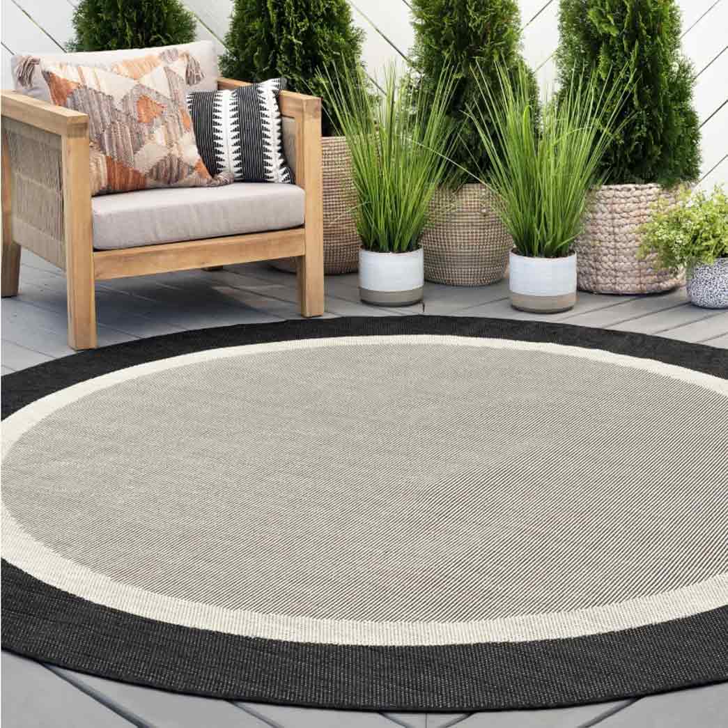 Tyse Area Rugs Eco 7'10" Round Black ECO1200