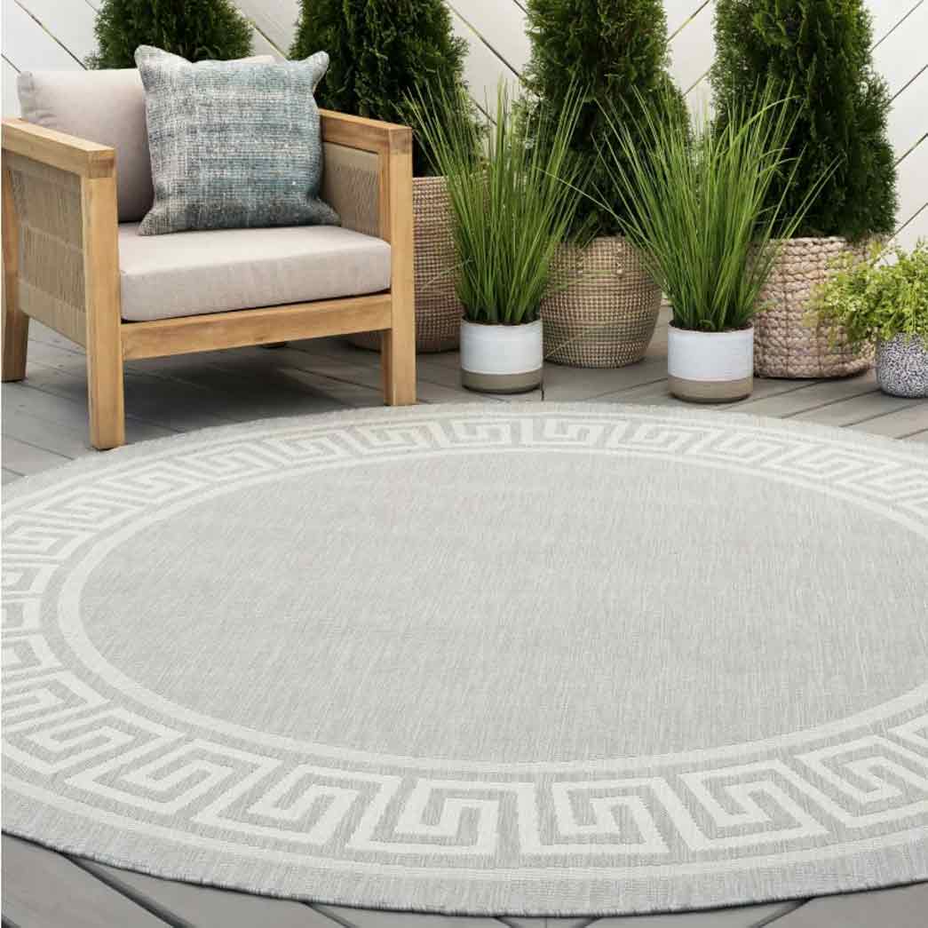 Tyse Area Rugs Eco 7'10" Round Gray ECO1004