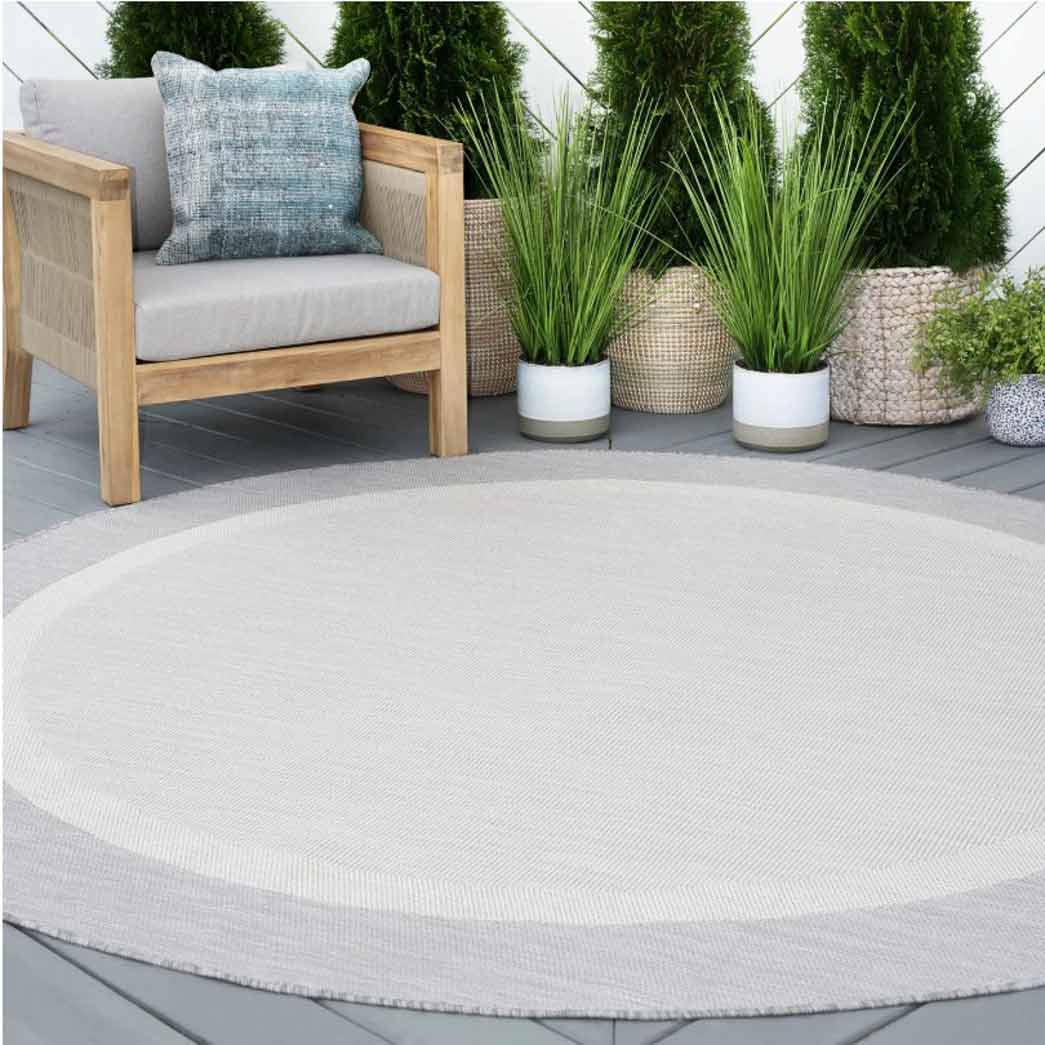 Tyse Area Rugs Eco 7'10" Round Gray ECO1204