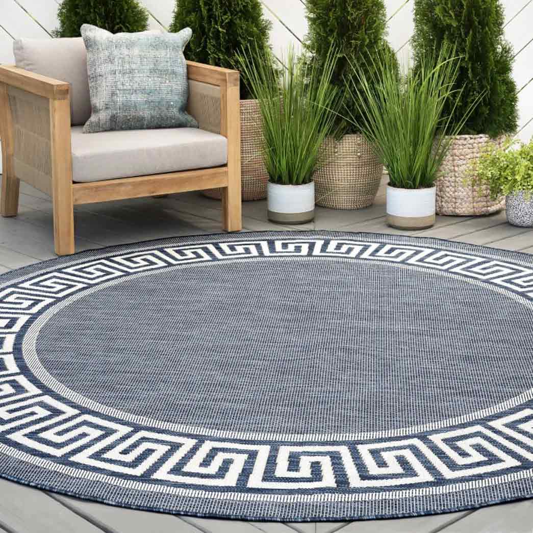 Tyse Area Rugs Eco 7'10" Round Navy ECO1005