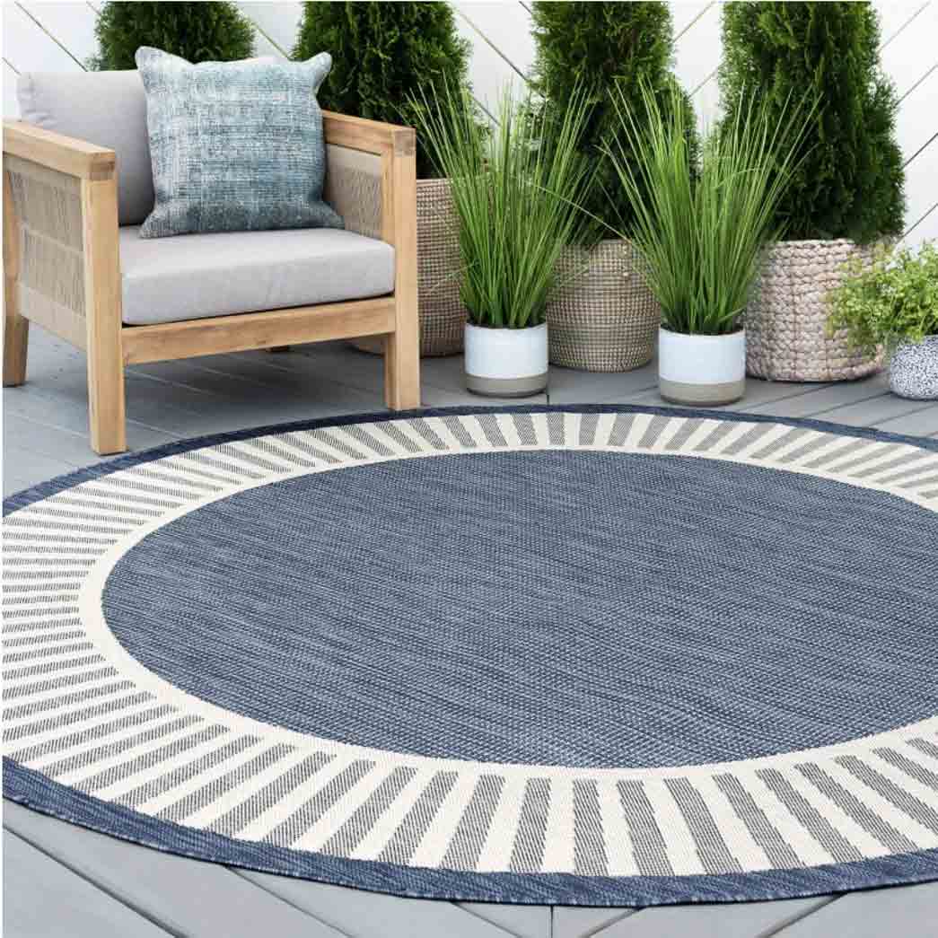 Tyse Area Rugs Eco 7'10" Round Navy ECO1105