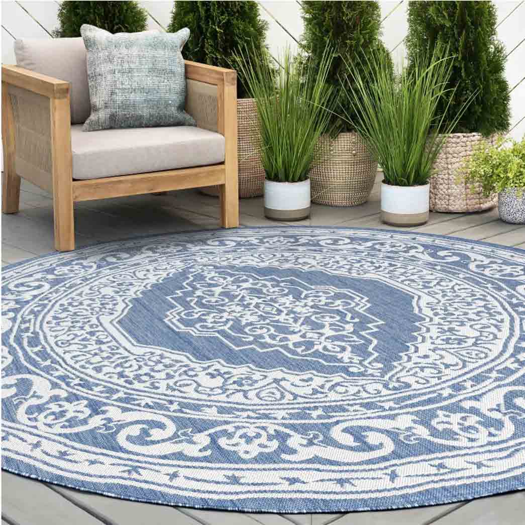 Tyse Area Rugs Eco 7'11" Round Blue ECO1602