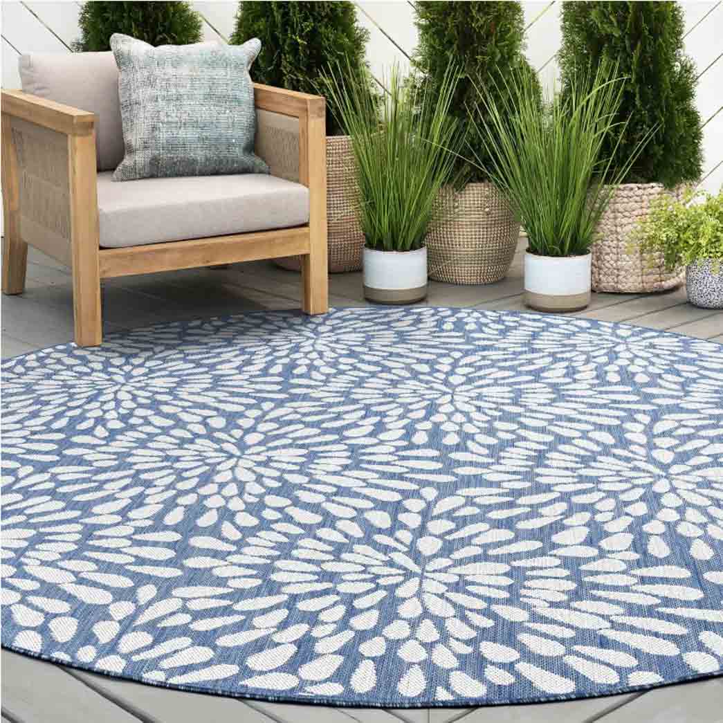 Tyse Area Rugs Eco 7'11" Round Blue ECO1902