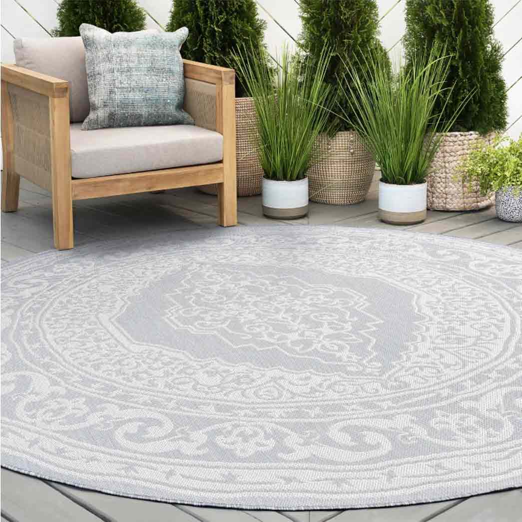 Tyse Area Rugs Eco 7'11" Round Gray ECO1604