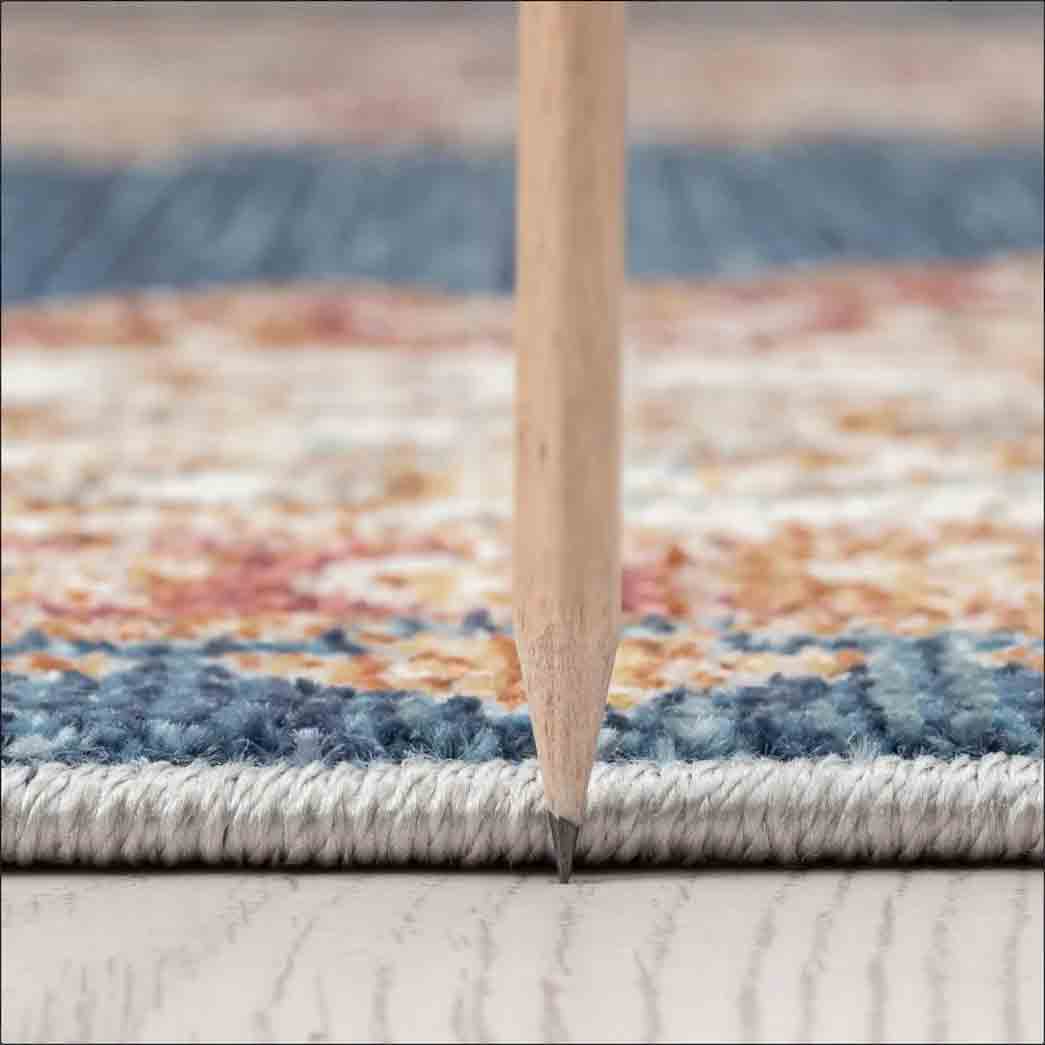 Tyse Area Rugs Garden Navy GRD6107 thick pic