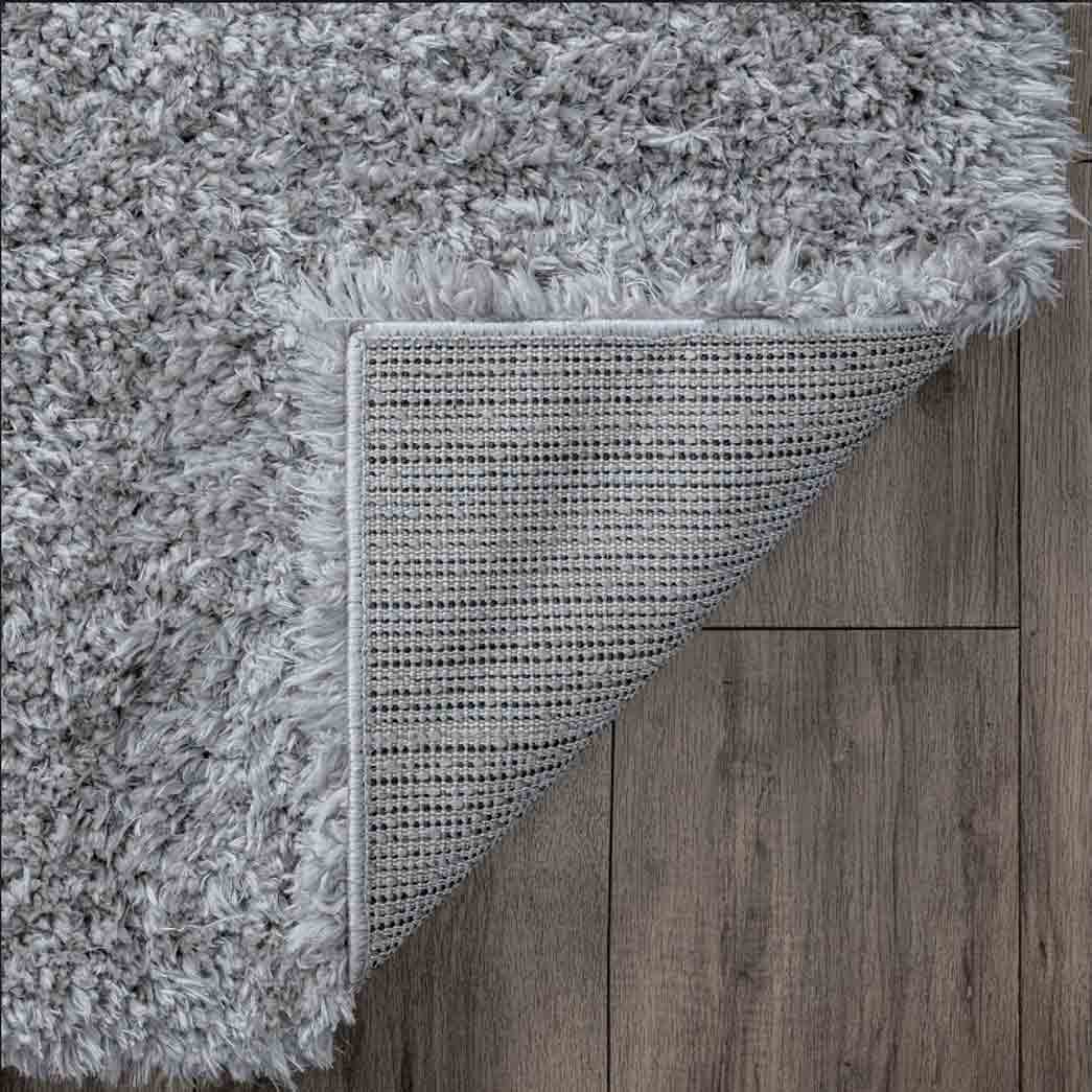 Tyse Area Rugs Heavenly Shag Silver HEA1010 backing