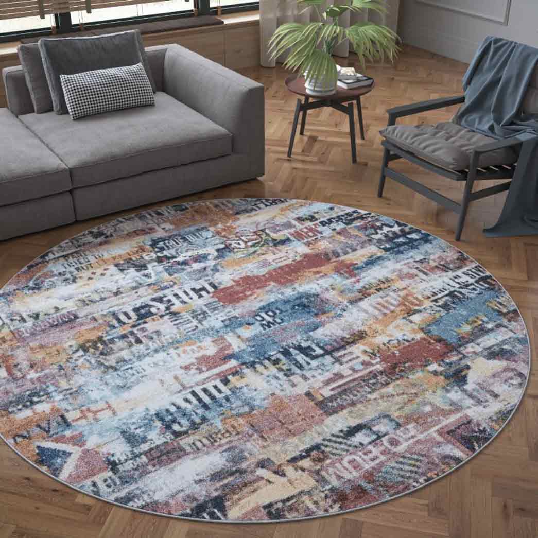 Tyse Area Rugs Reina 7'10" Round Pink REI1600