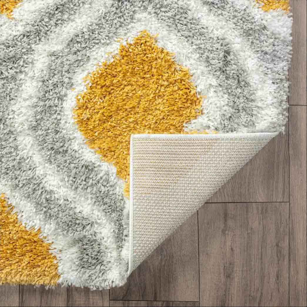 Tyse Area Rugs Uptown Shag Gold UPT1010 backing