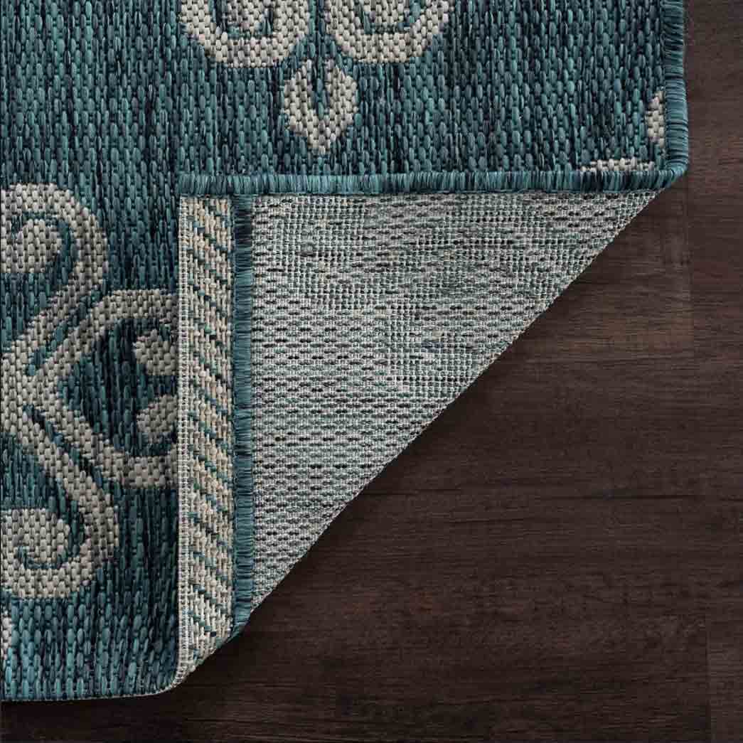 Tyse Area Rugs Veranda Teal VND1515 backing