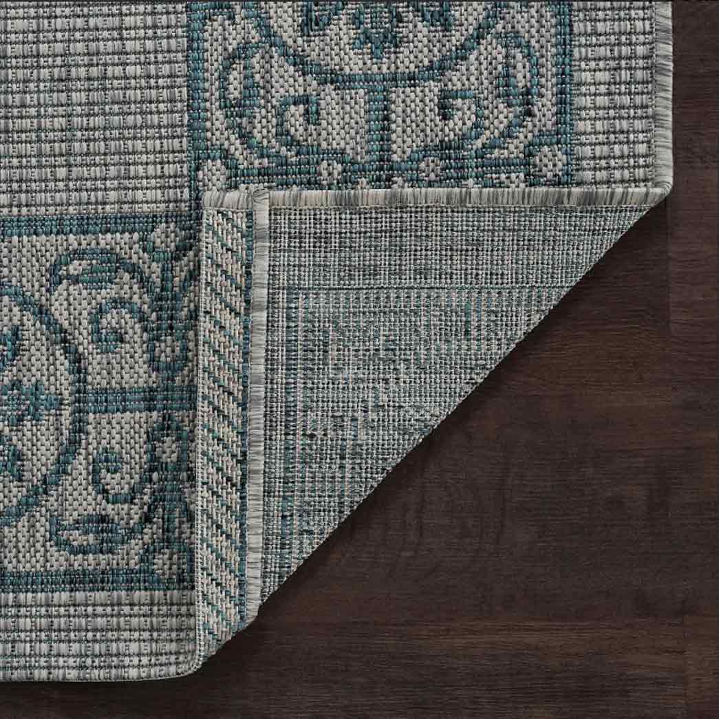 Tyse Area Rugs Veranda Teal VND1815 backing