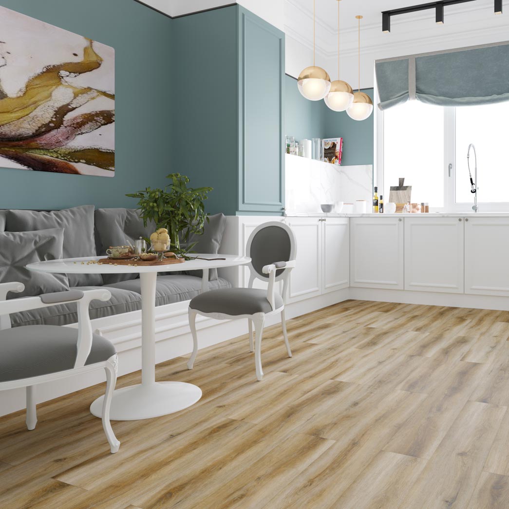 Xulon Flooring Wilshire XF05WI Livorno 6.5mm 20mil EIR Painted Bevel SPC Vinyl Plank Room Scene