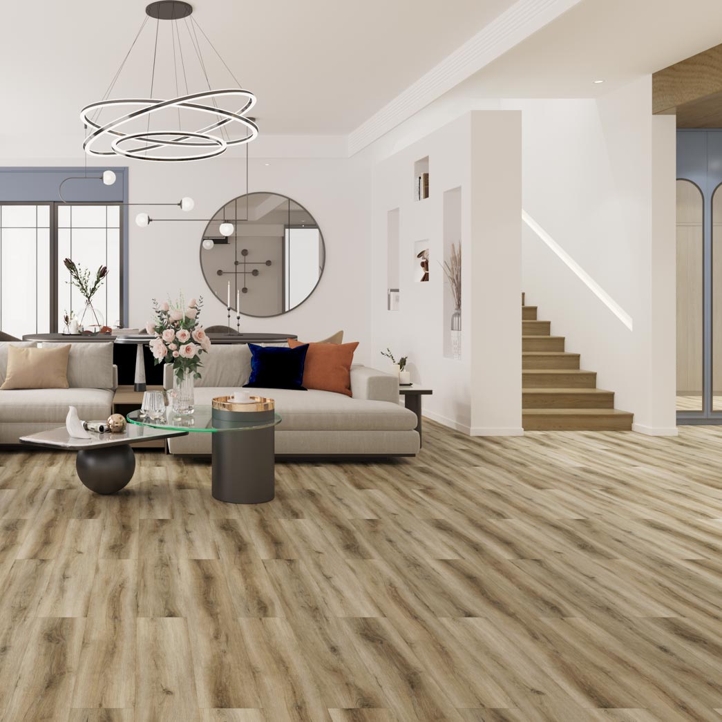 Xulon Flooring Wilshire XF06WI Halden 6.5mm 20mil EIR Painted Bevel SPC Vinyl Plank Room Scene