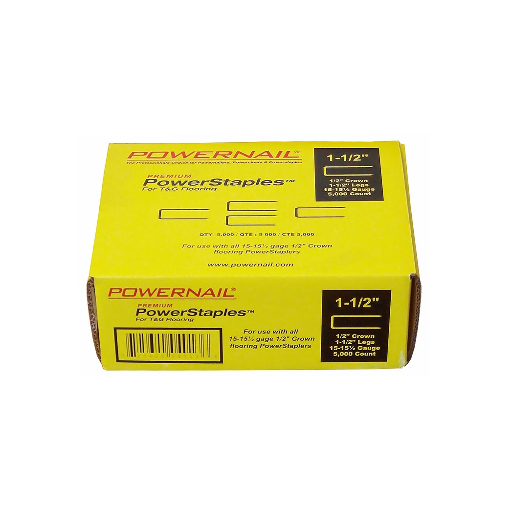 Powernail 15.5 GA PowerStaples 1 1.2'' 5M (5000ct) Item No: PS1505