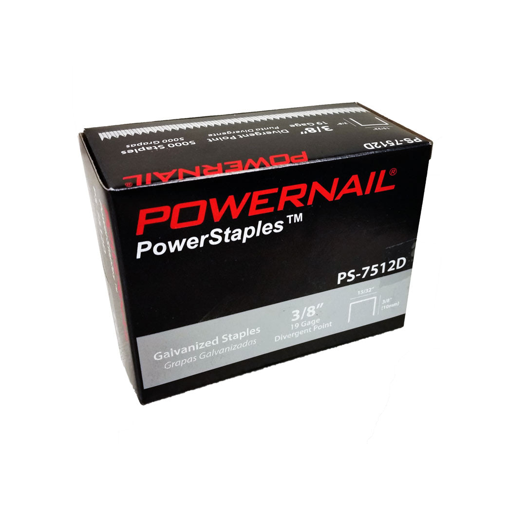 Powernail 3/8 DP STAPLES 19 GA 15/32 CROWN 5M(5000Ct) Item No: PS7512D