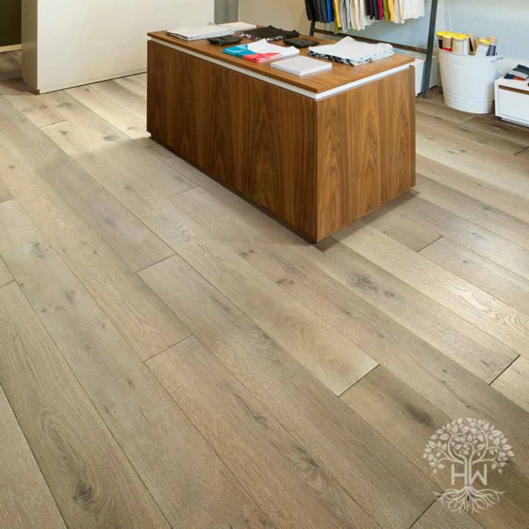 White knot free wide plank engineered hardwood floors in White Oak -  rewardflooring