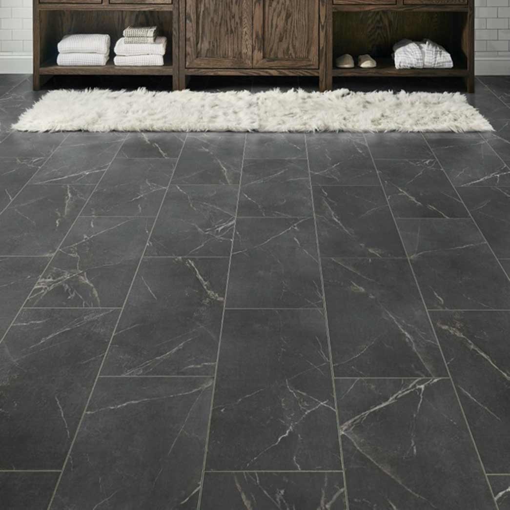 black stone flooring