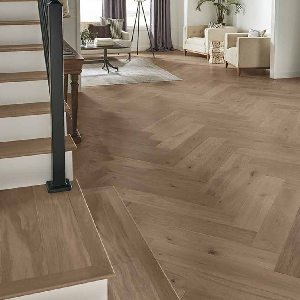 Mannington Hardwood Park City Herringbone Sundance HPLS37SUDF1 Scene1